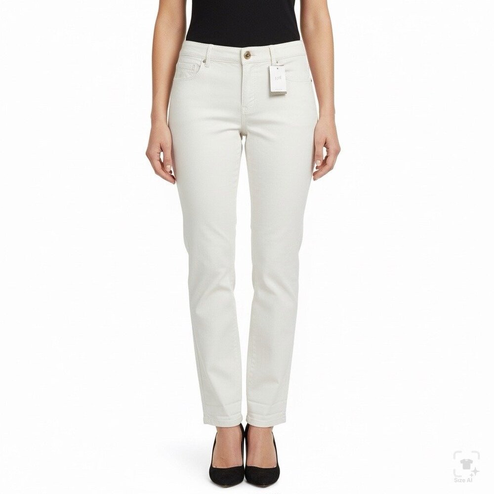 J.Jill Women’s White Cotton/Rayon/Spandex Slim-Leg Pants Size 8 - New
